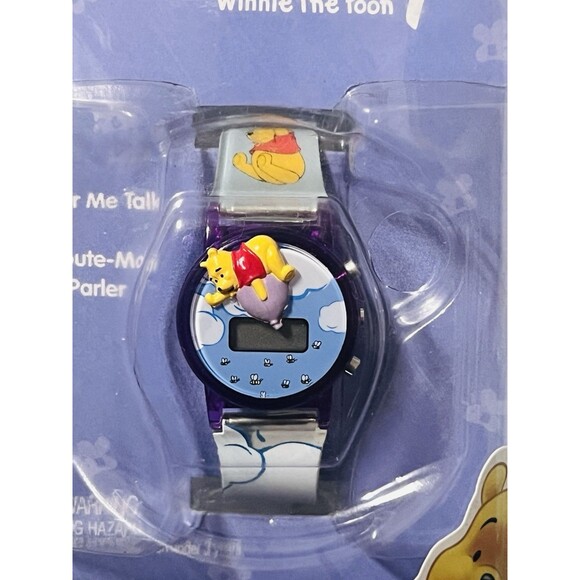 NEW RARE Vintage Disney WINNIE THE POOH Purple Digital Talking Watch main image 5